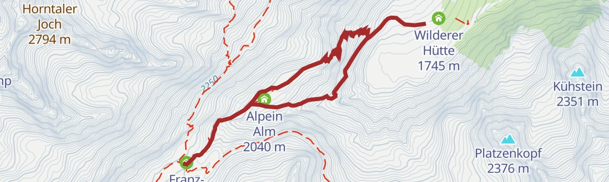 Route map: Auf den Spuren von Franz Senn